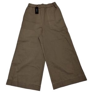 Twenty Wide Leg Pull On Trouser Pants Khaki Elastic‎ Waist Casual Sage Green